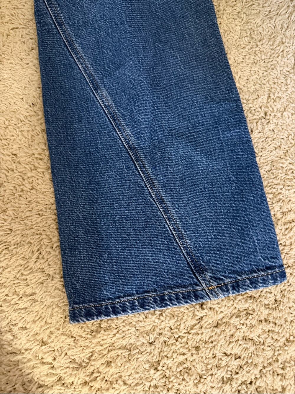 LOFT - Belted Slim Wide Leg Jeans in Bright Medium Stone Wash - size 26 - Picture 7 of 8